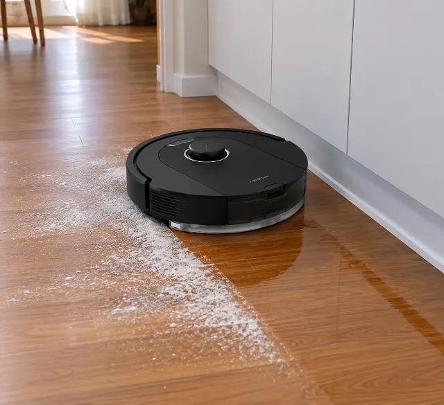 Roborock Q5+ robot vacuum suction the powder in floor